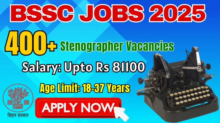 Bihar BSSC Stenographer Recruitment 2025 - Apply Online for 432 Posts by Nov 03
